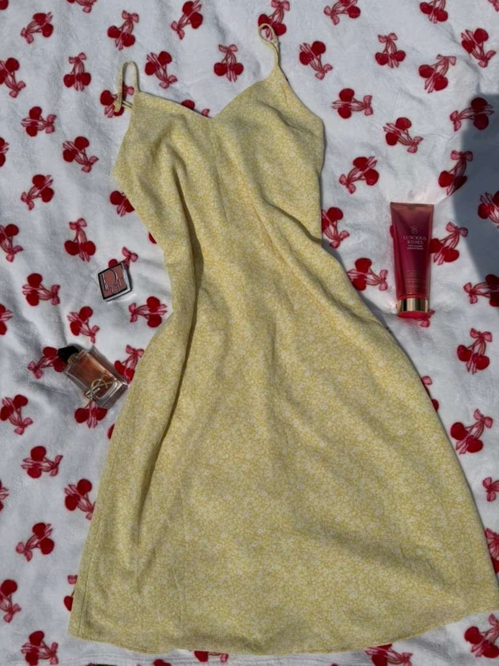 Forever 21 Yellow Floral Slip Dress with Spaghetti Straps